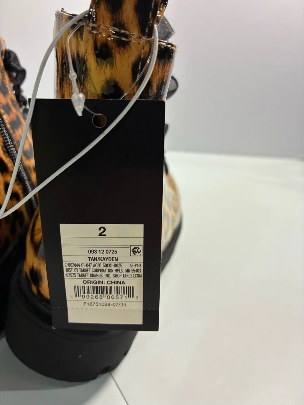 art class Leopard Print Girls Combat Boots